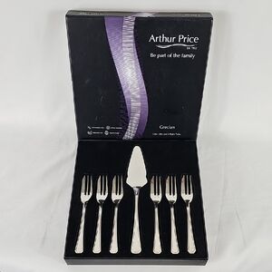 Arthur Price Grecian Cake Lifter and 6 Pastry Forks